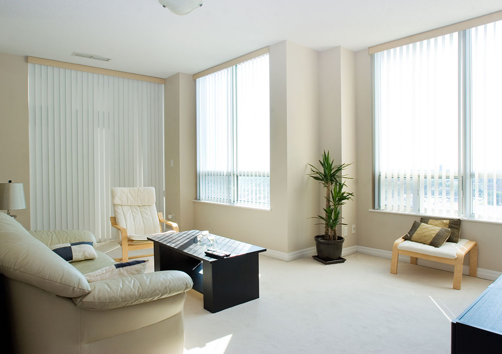 Vertical Blinds in a family living room