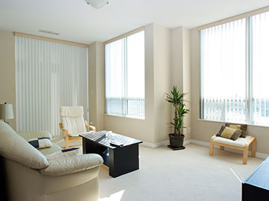 Vertical Blinds in a living room